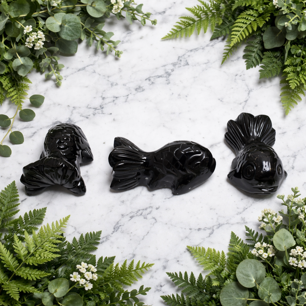 Goldfish Black Obsidian 4.0 cm