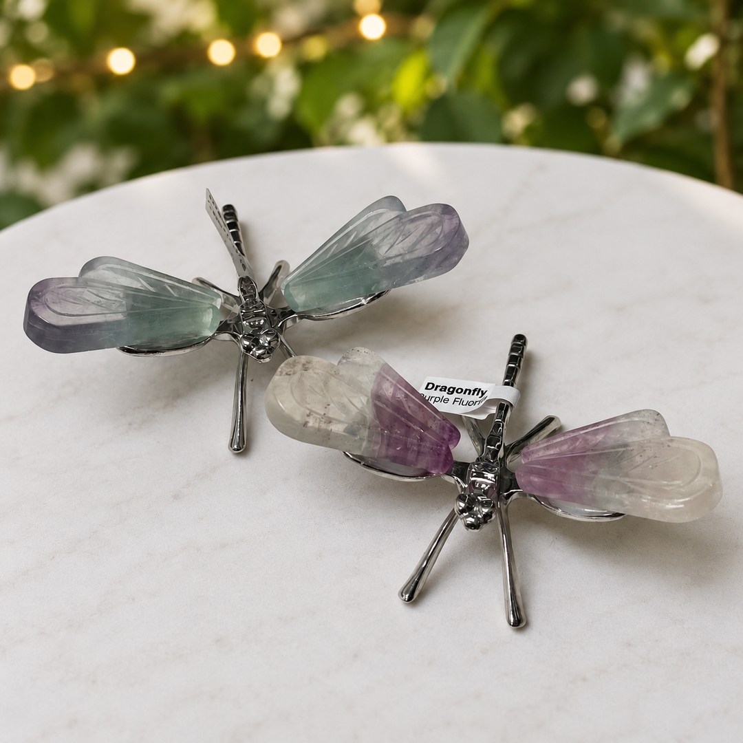 Dragonfly Fluorite Carvings