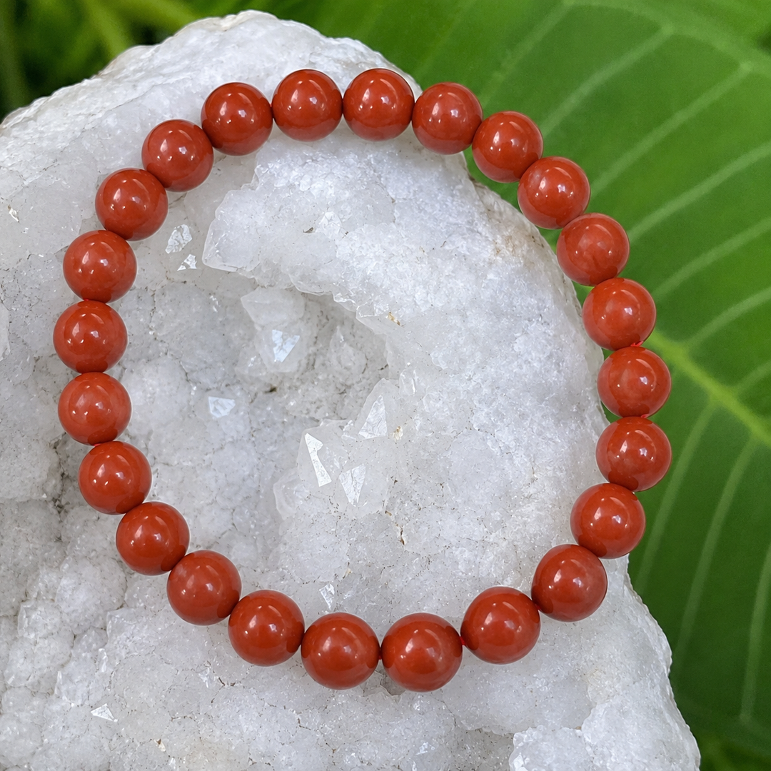 Bracelet Red Jasper 8mm Beads