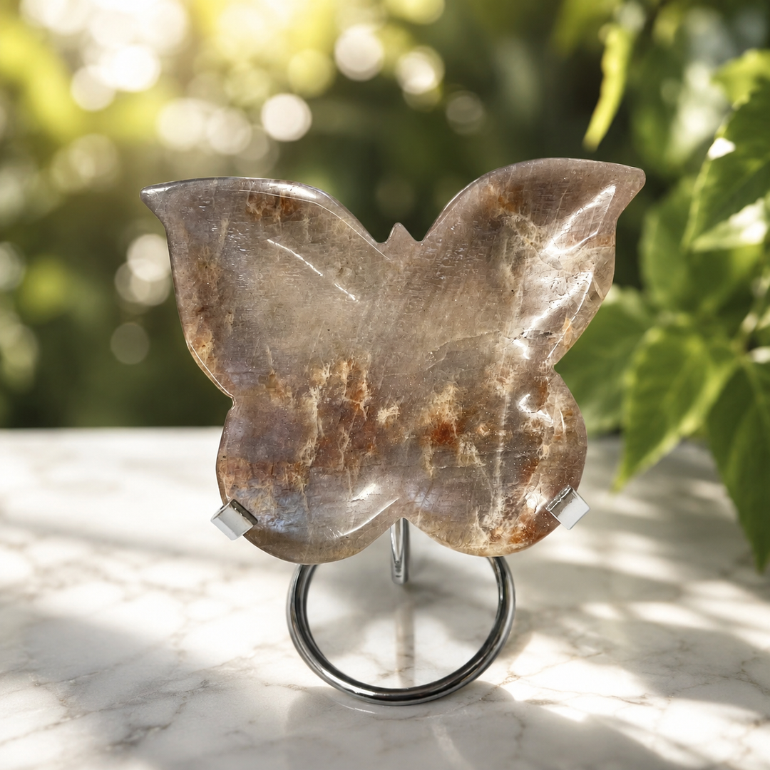 Butterfly Moonstone on Stand | Carpe Diem With Remi