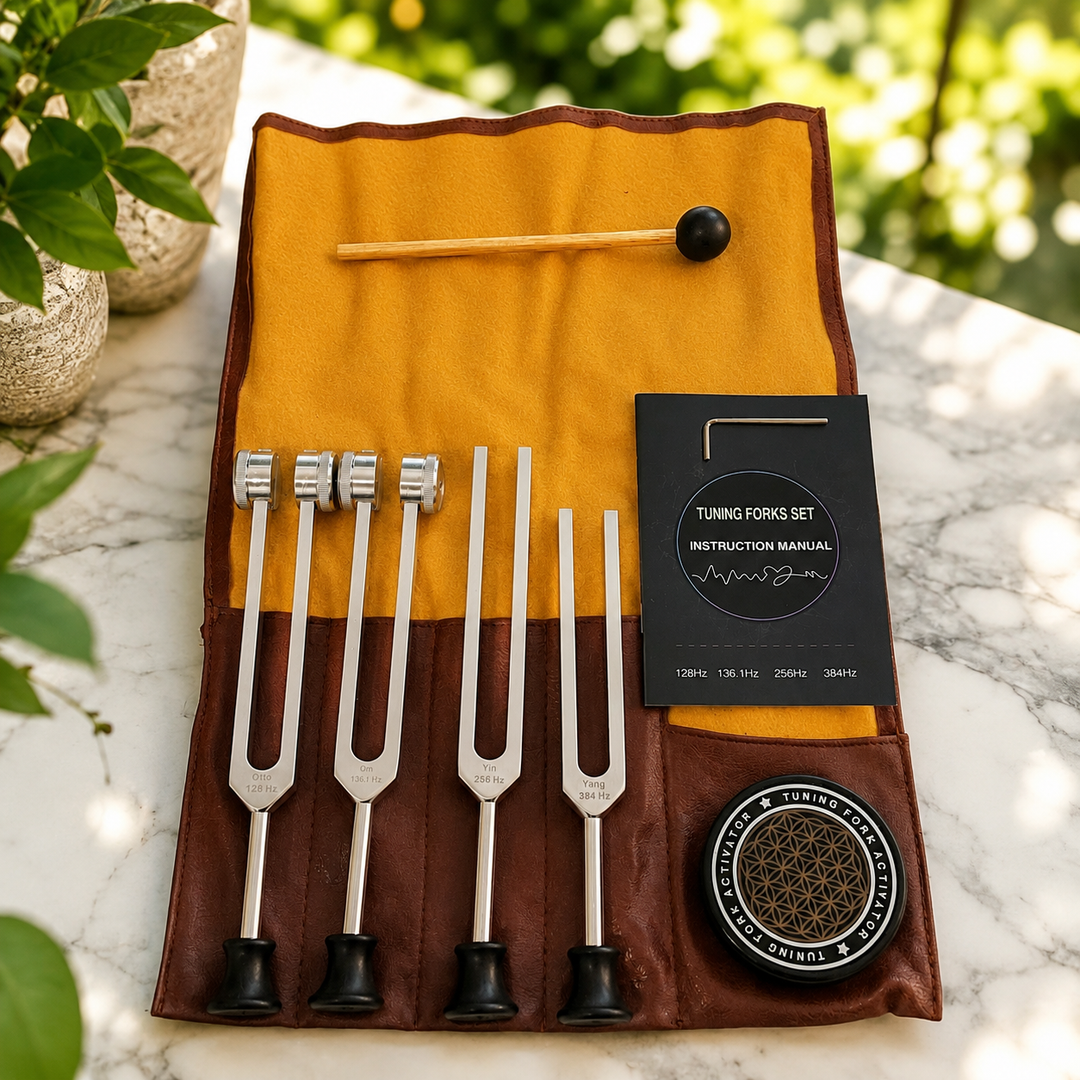 Tuning Fork Set 128, 136.1,  256, 384 in Pouch Premium Quality