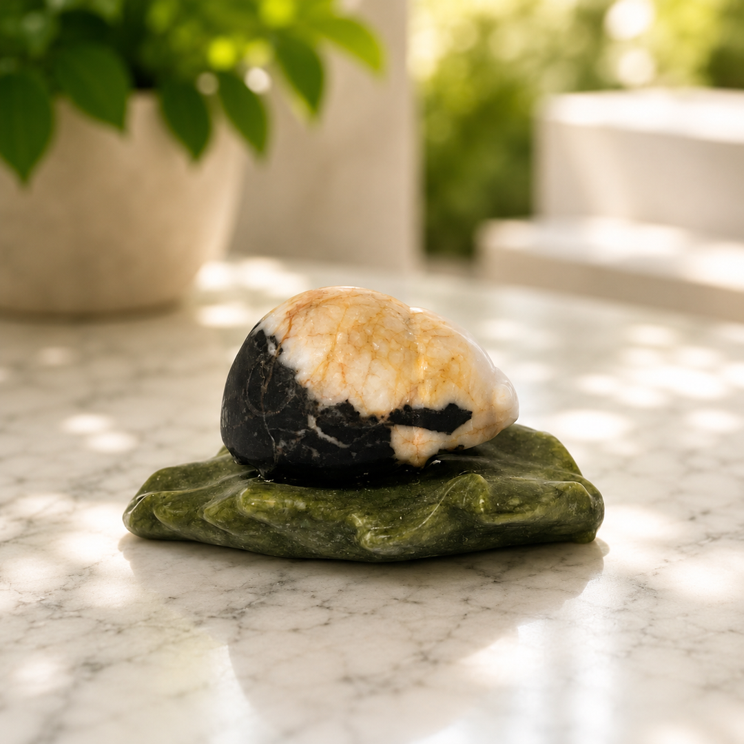 Ladybird on Leaf Crystal Carving
