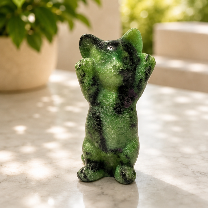 Cat Paws in Air Semi-Polished Ruby Zoisite | Carpe Diem With Remi