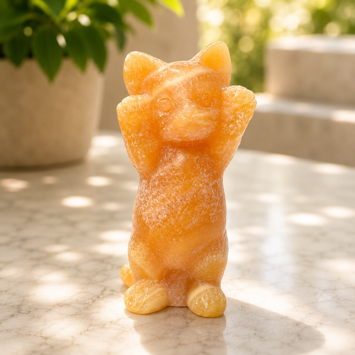 Cat Paws in Air Semi-Polished Yellow Calcite | Carpe Diem With Remi
