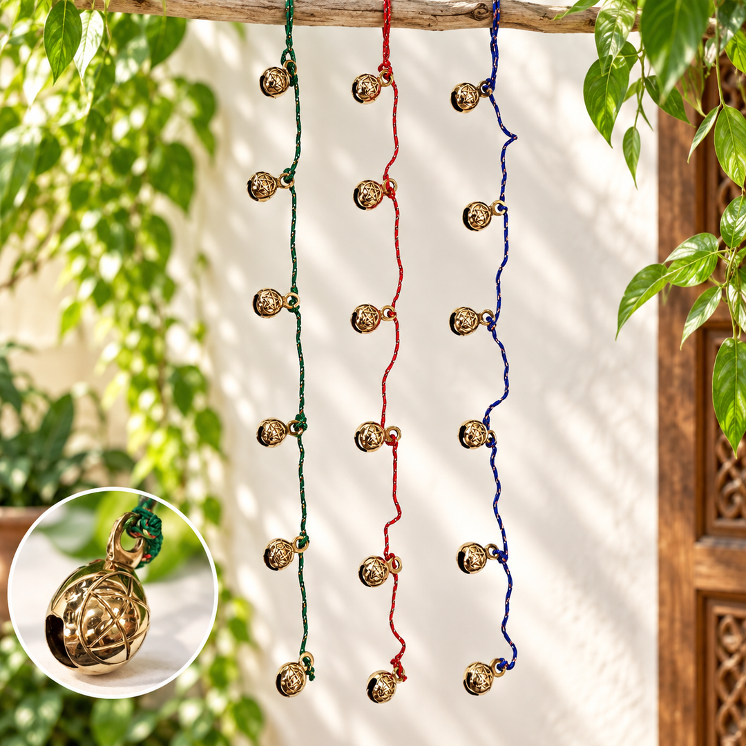 String Bells Pentacle Brass 90 cm