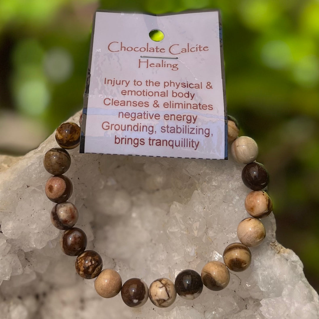 Bracelet Chocolate Calcite Beads 8mm