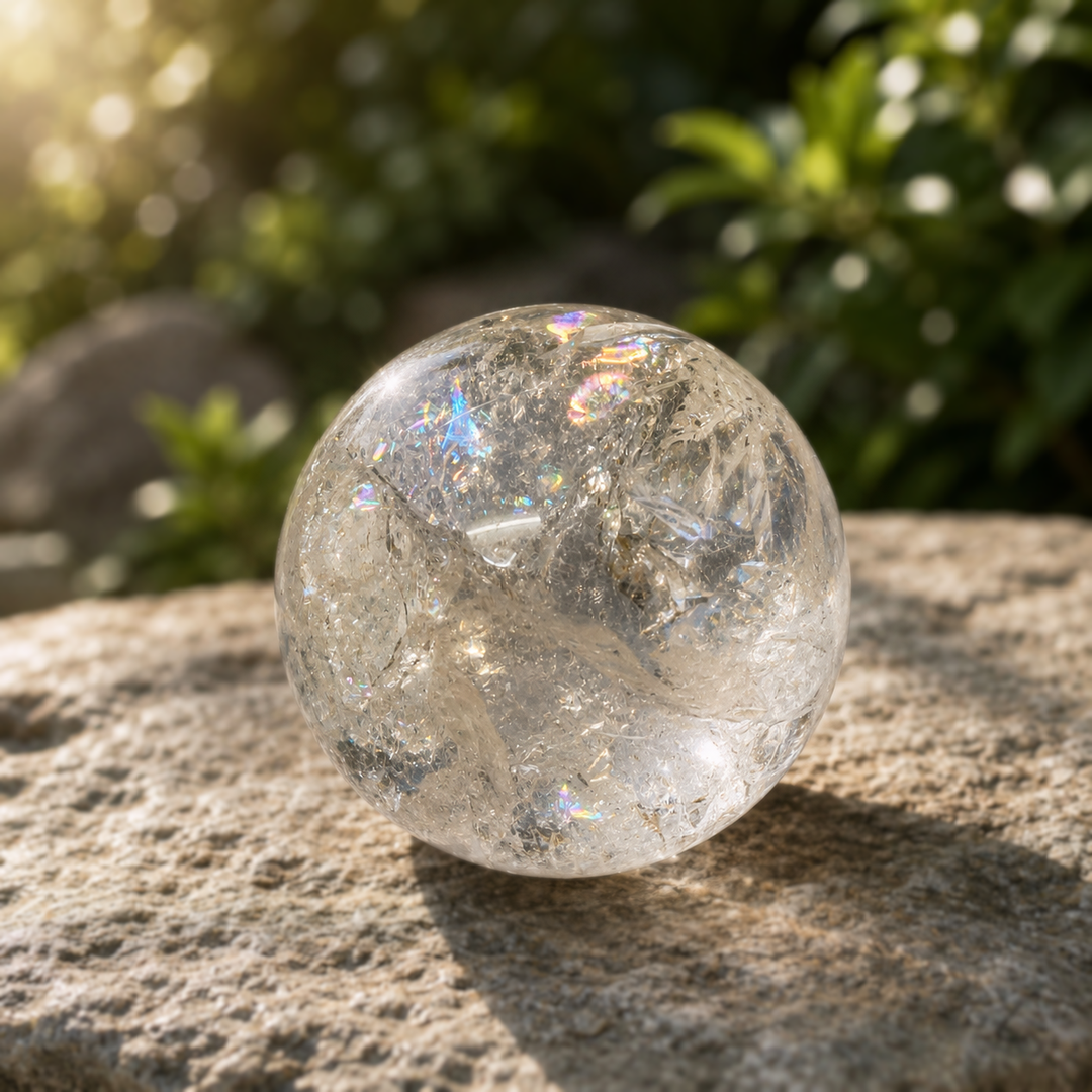 Sphere Clear Quartz with Rainbows 4.9 cm | Carpe Diem With Remi