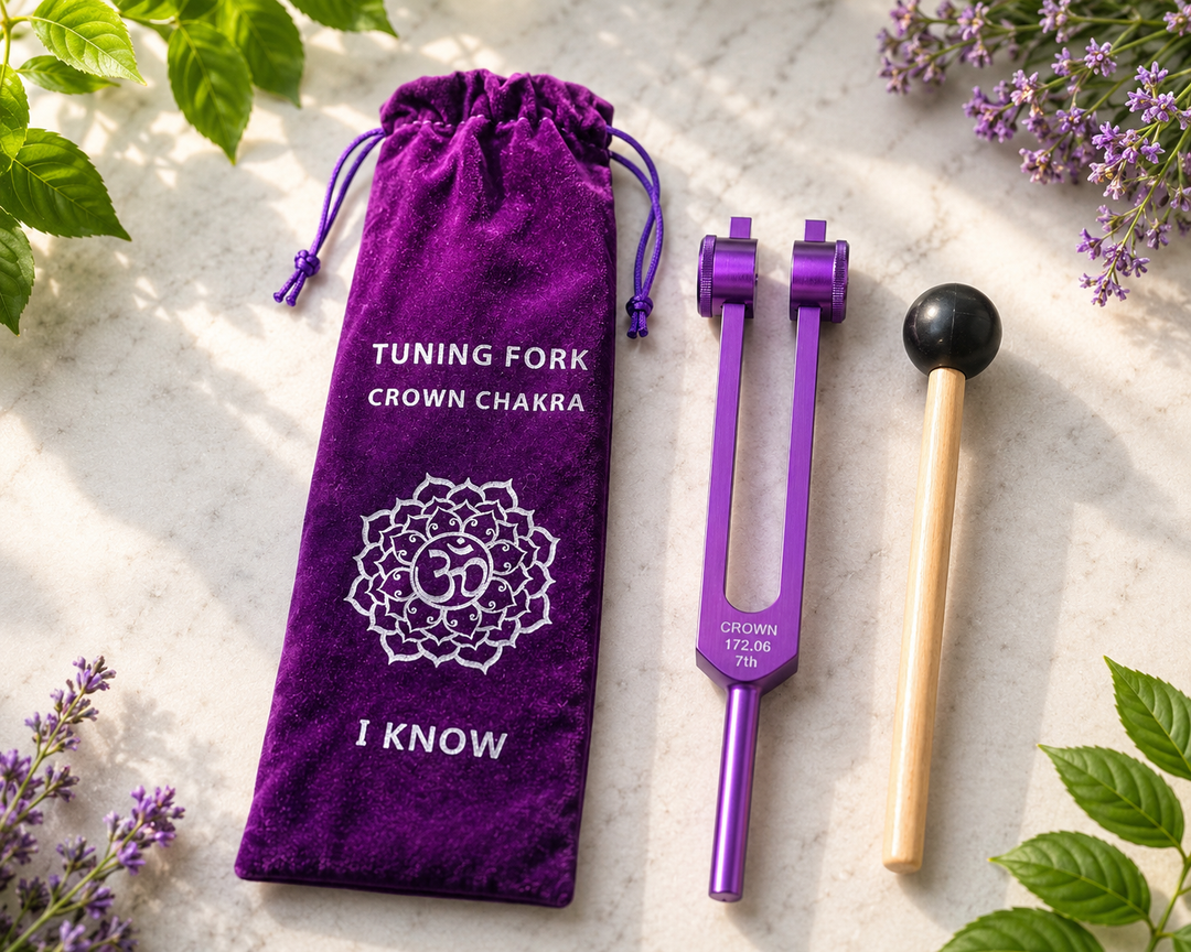 Tuning Fork Crown Chakra in Velvet Bag