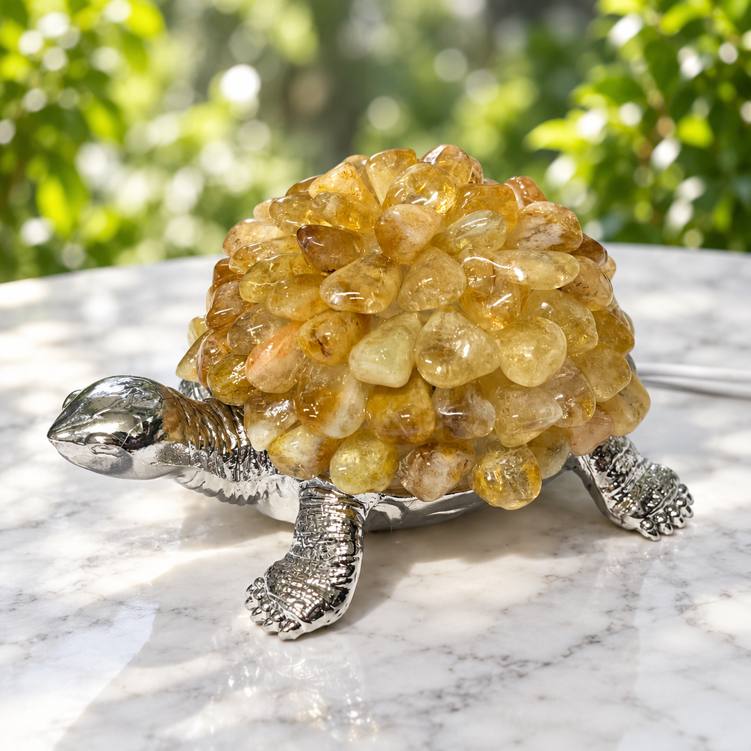 Turtle Light Citrine USB with Crystal Chips
