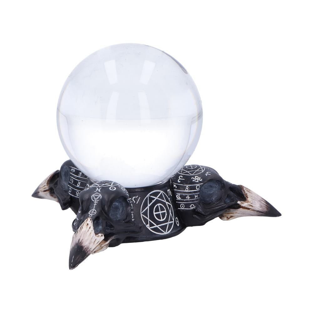 Raven Crystal Ball and Holder 15 cm