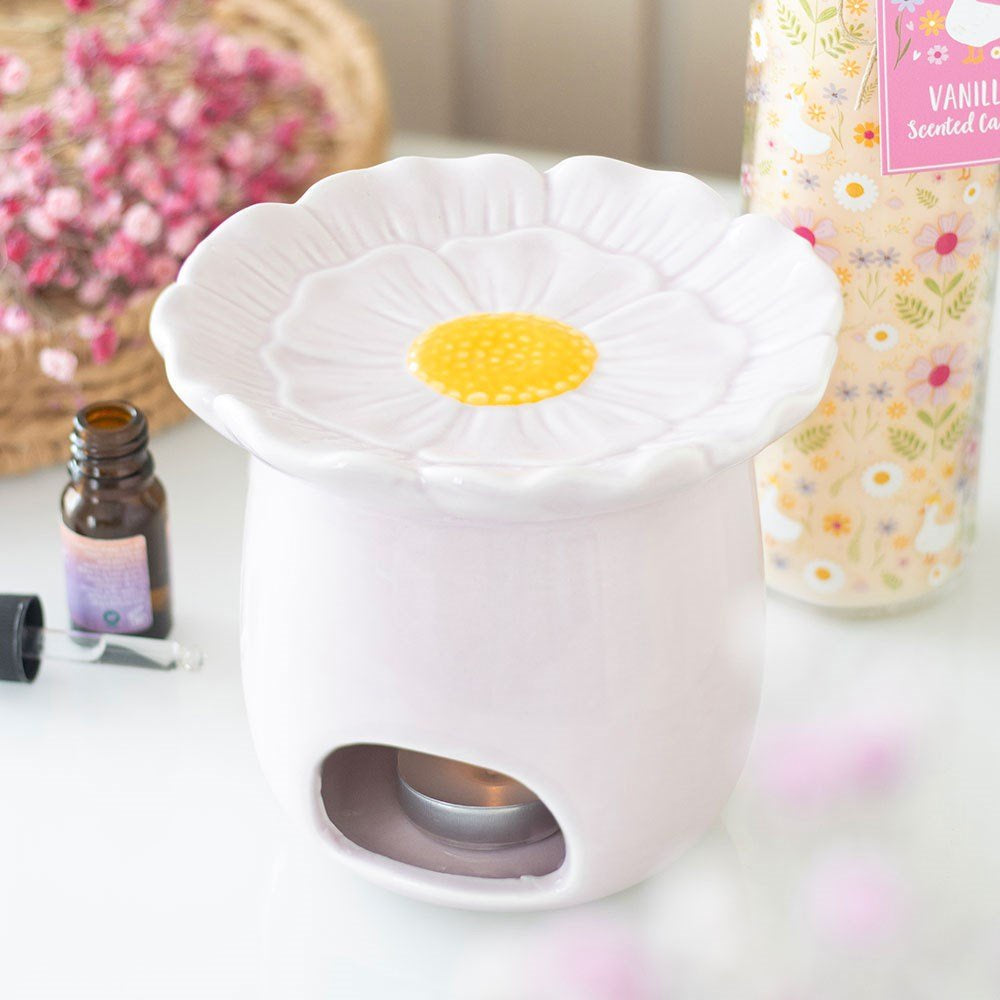 Oil Burner Pink Daisy Ceramic - Instore Only