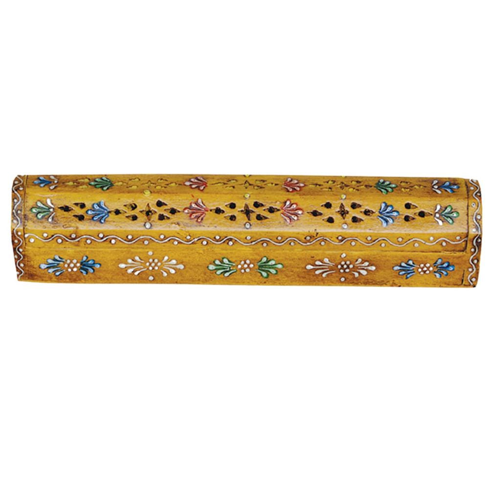 Incense Box Blue Orange Hand Painted 30 cm
