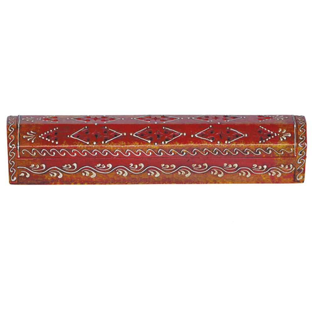 Incense Box Red Hand Painted 30 cm