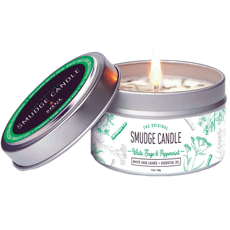 Smudge Candle White Sage and Peppermint