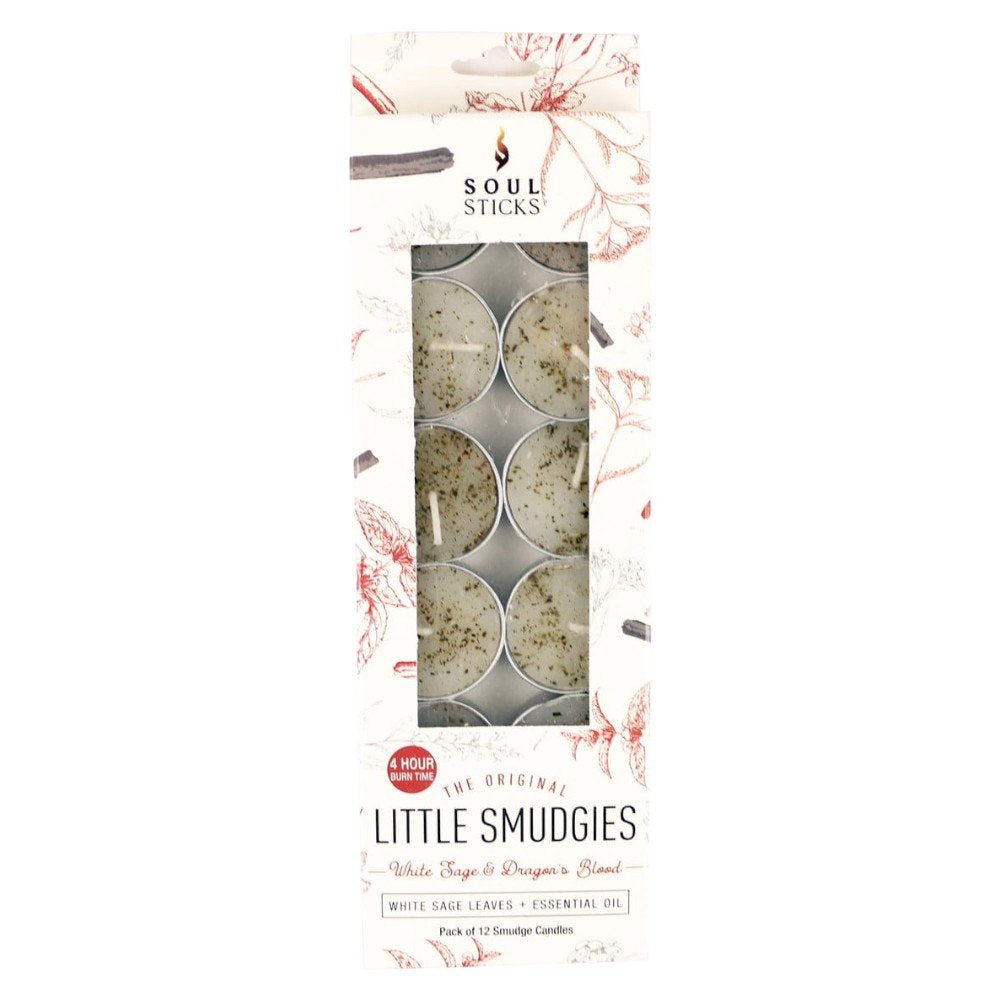 Tealight Candle White Sage and Dragons Blood Little Smudgies 12 Pk