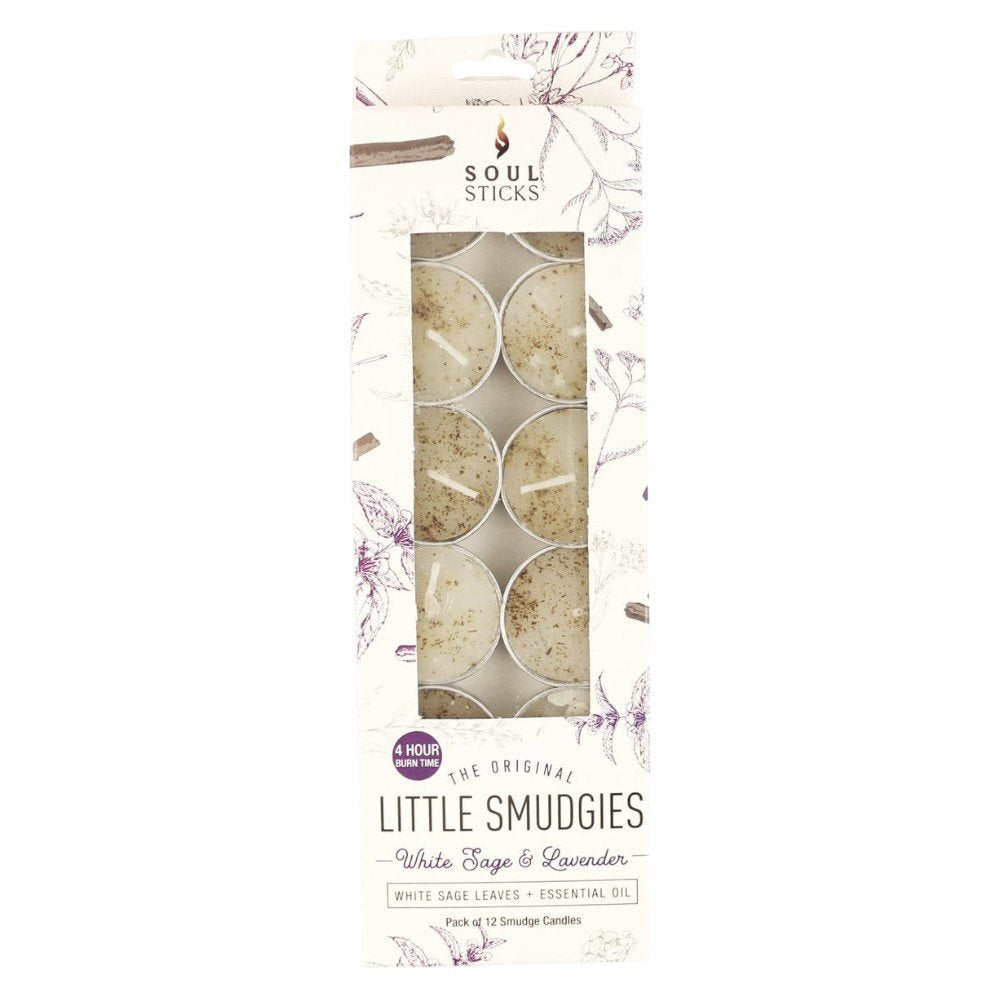 Tealight Candle White Sage and Lavender Little Smudgies 12 Pk