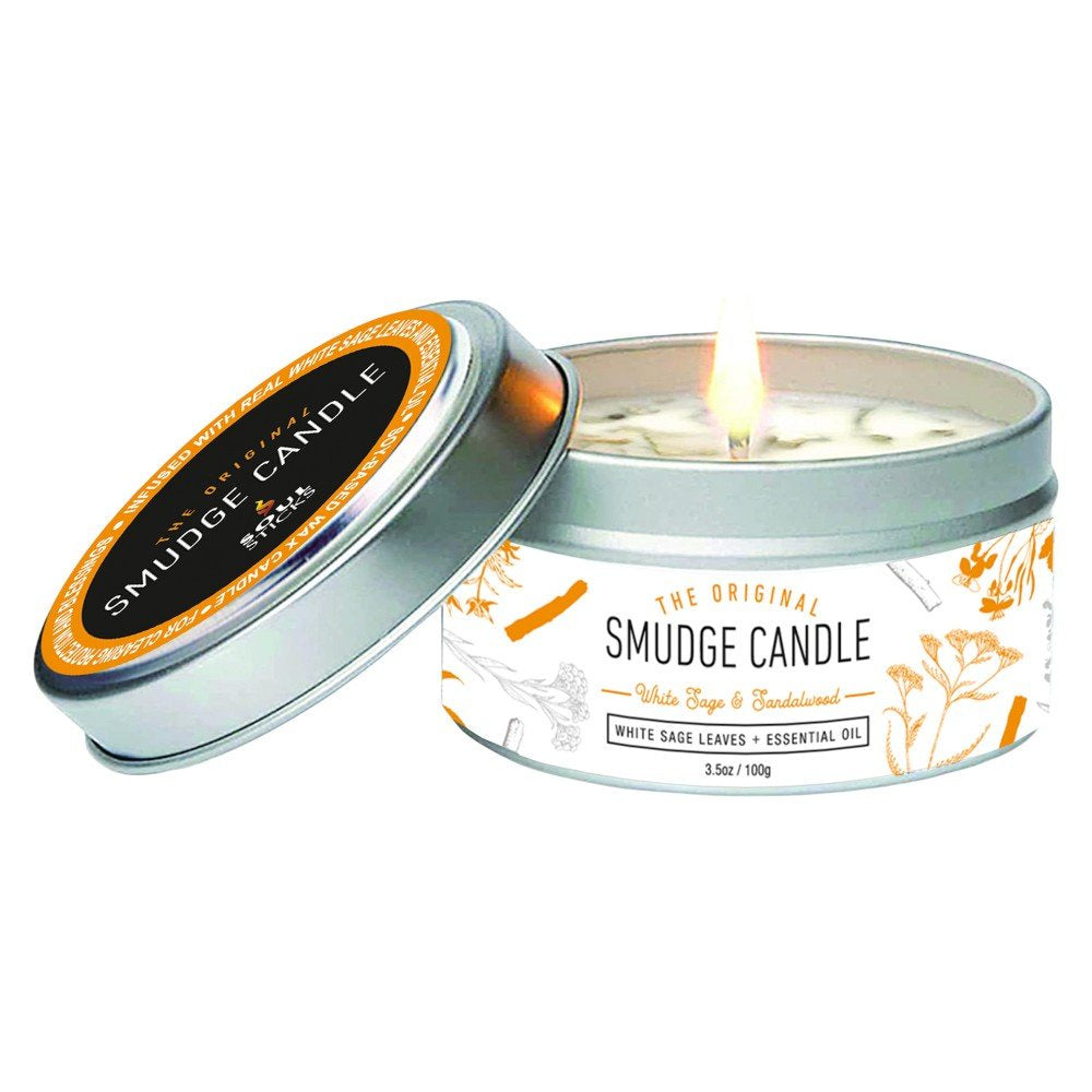 Smudge Candle White Sage and Sandalwood Tin 100g