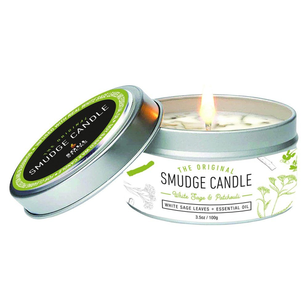 Smudge Candle White Sage and Patchouli Tin 100g