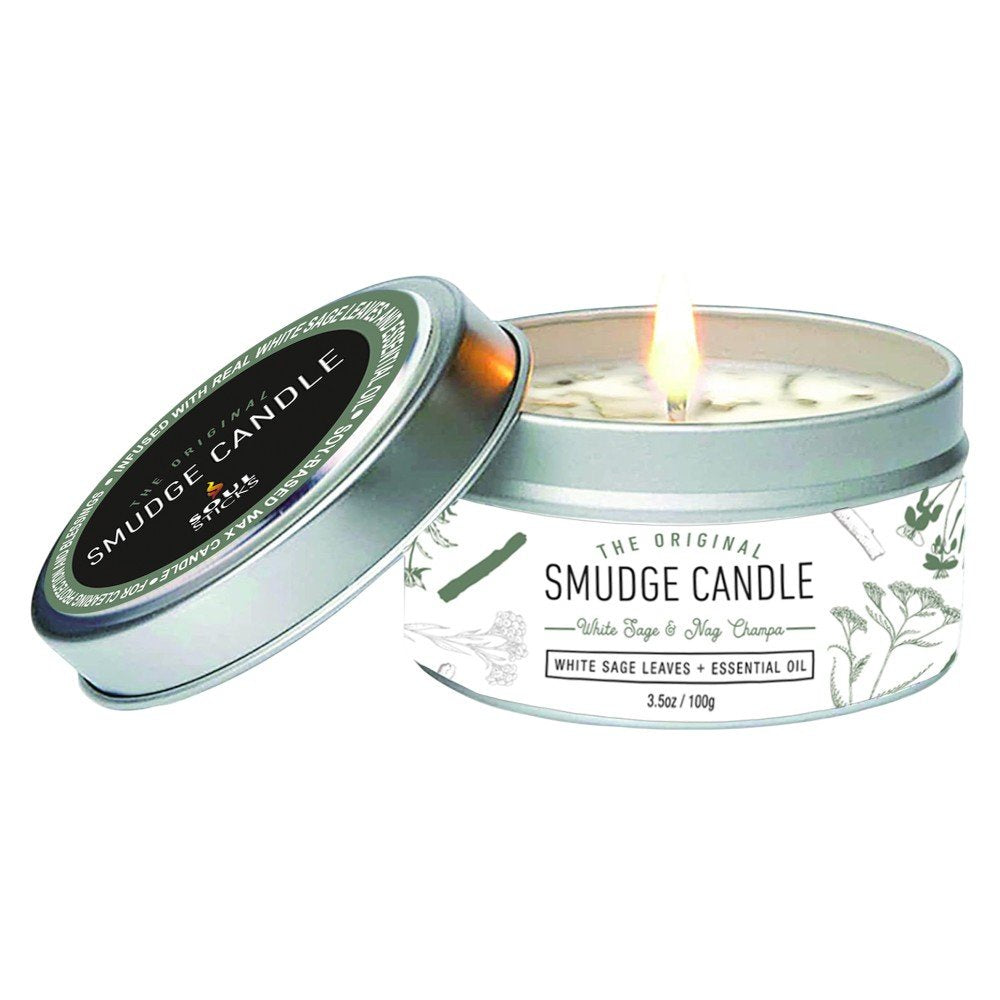 Smudge Candle White Sage and Nag Champa Tin 100g