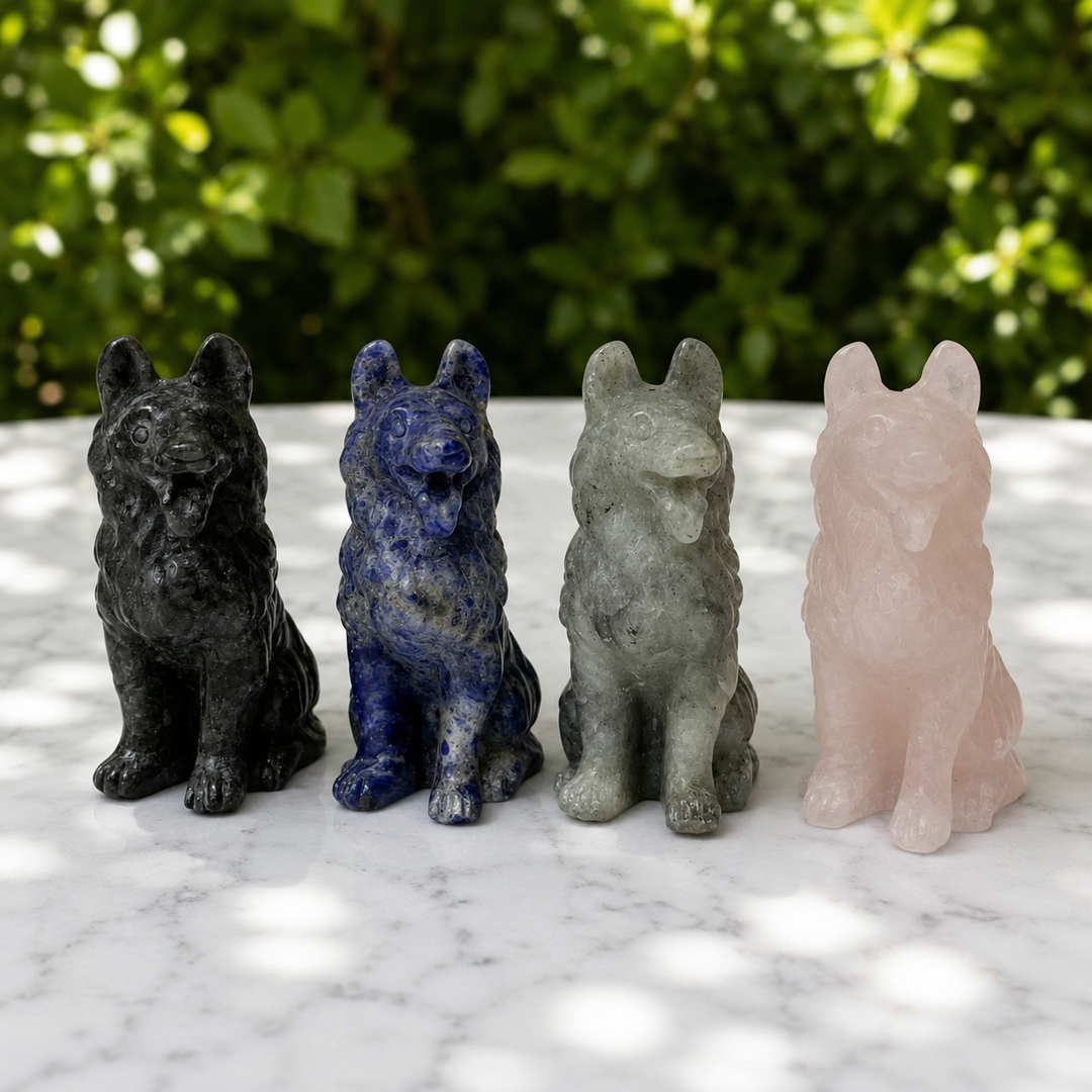 Dog Shepherd Inspired Crystal Carving