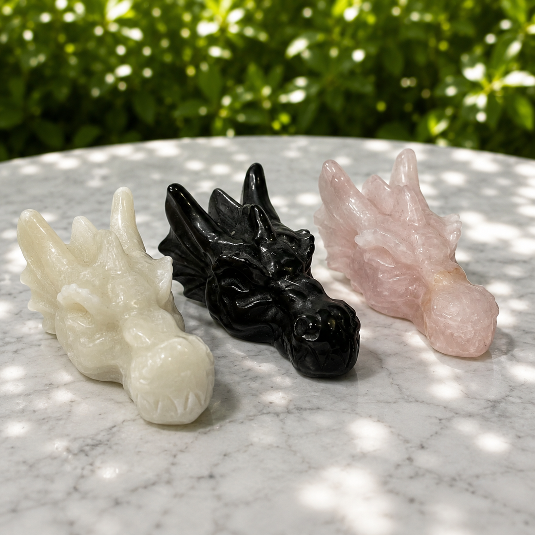 Dragon Head Crystal Carving Mini