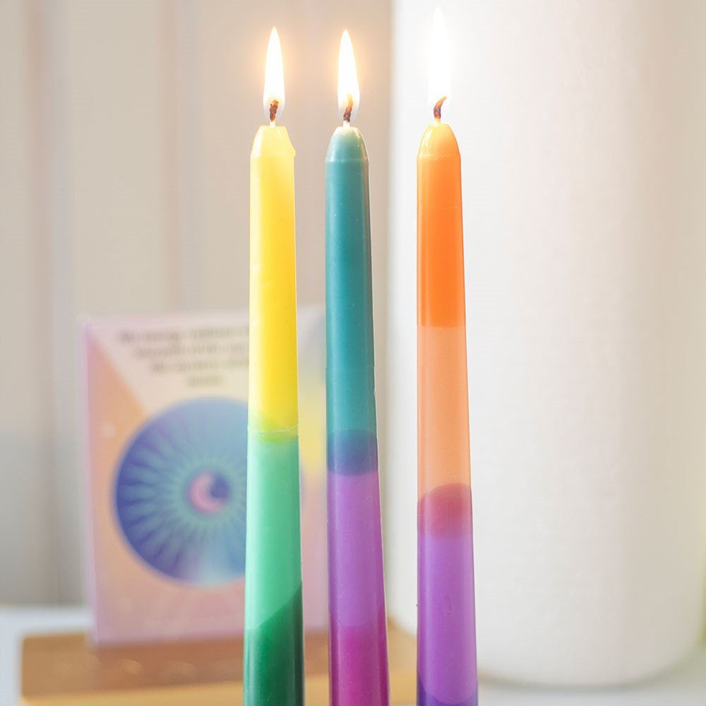 Taper Candle Aura Energy Hand Dipped Set