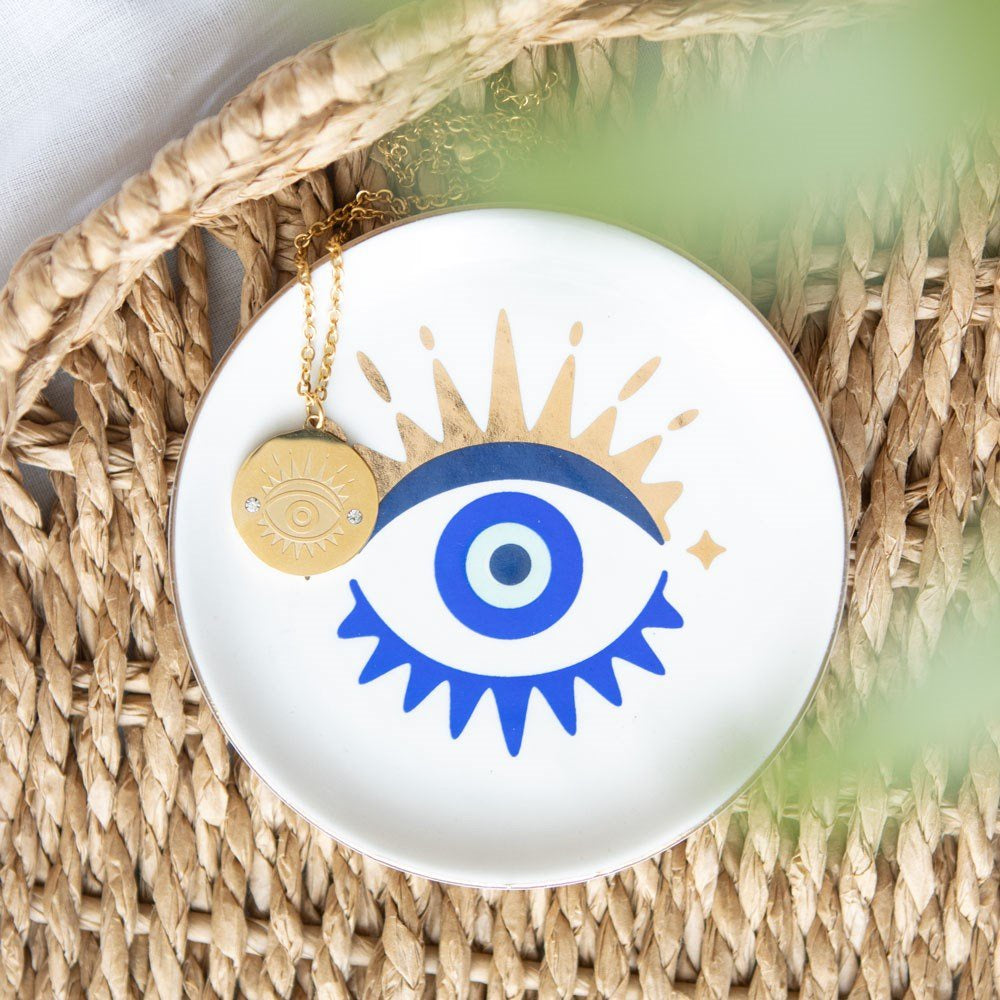 Necklace and Dish All Seeing Eye Set