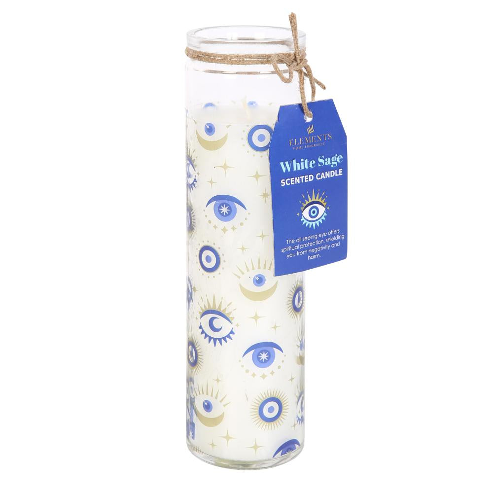 Candle All Seeing Eye White Sage