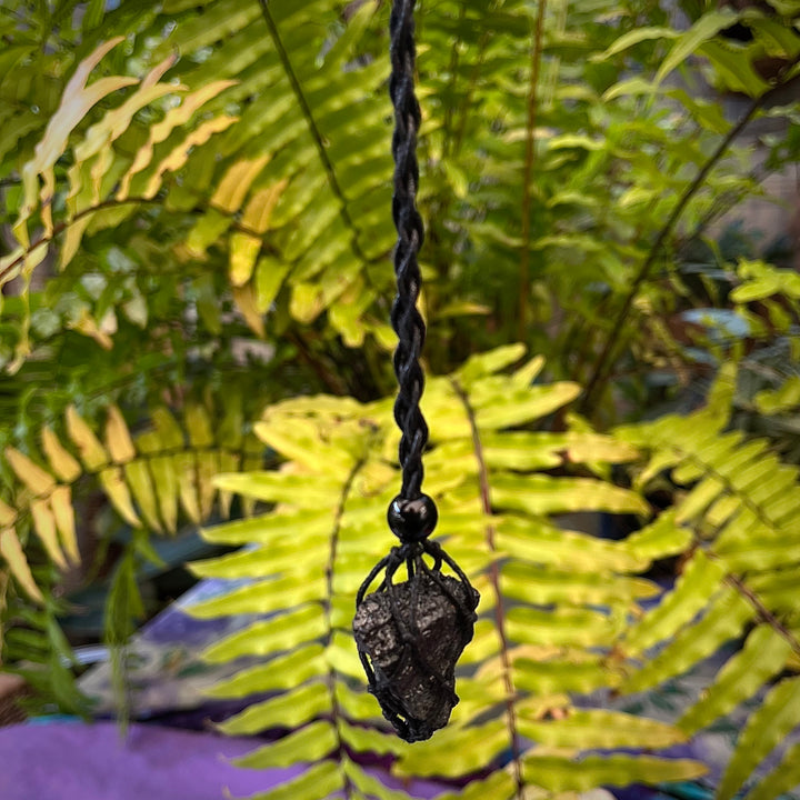 Macrame Necklace Black Tourmaline