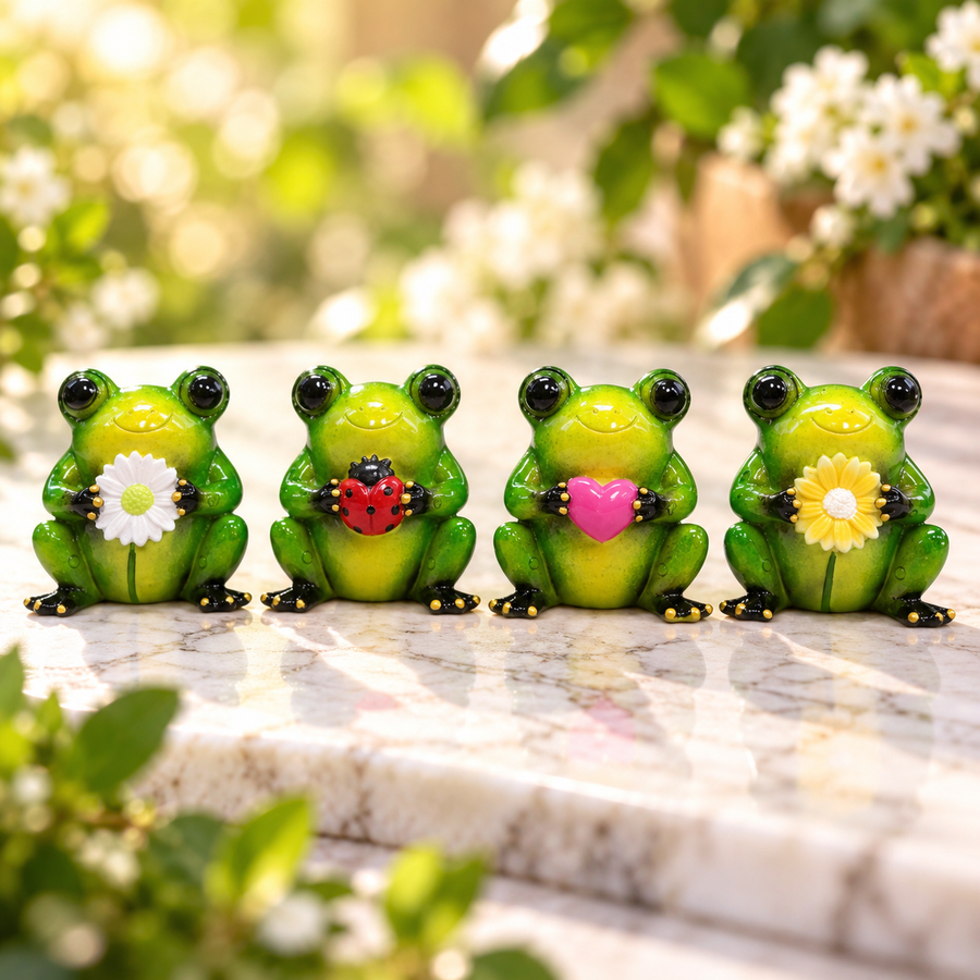 Frog Marble with Flower 7 cm | Carpe Diem With Remi