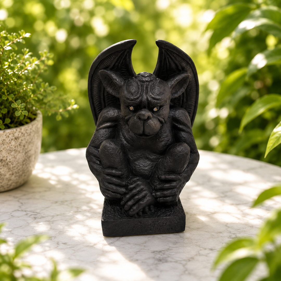 Statue Gargoyle Guardian Black LED Eyes 46 cm - Instore Only