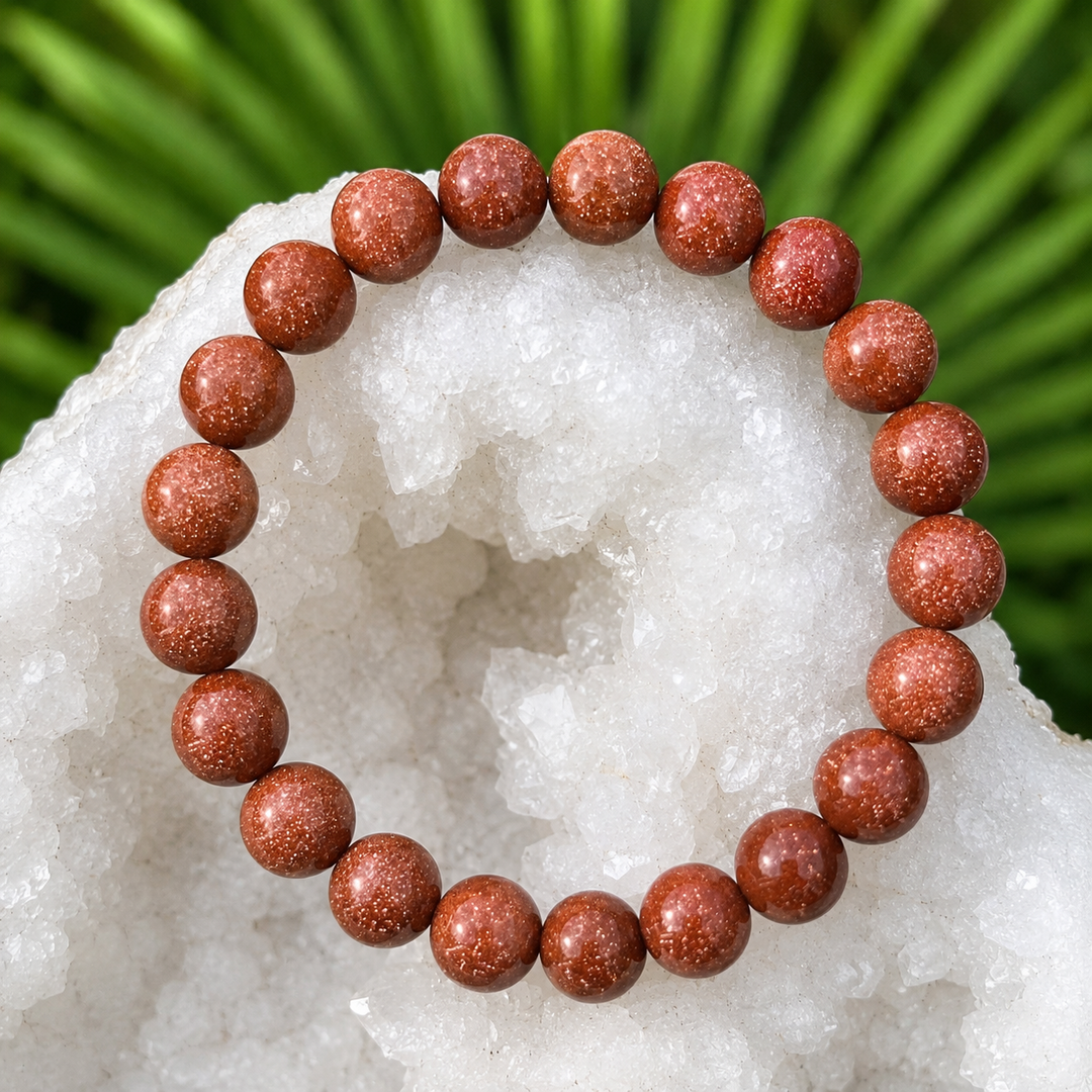 Bracelet Gold Sandstone 8mm Beads