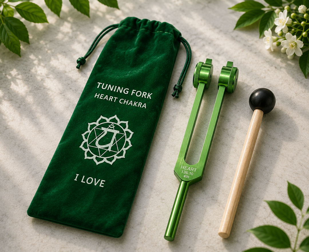 Tuning Fork Heart Chakra in Velvet Bag