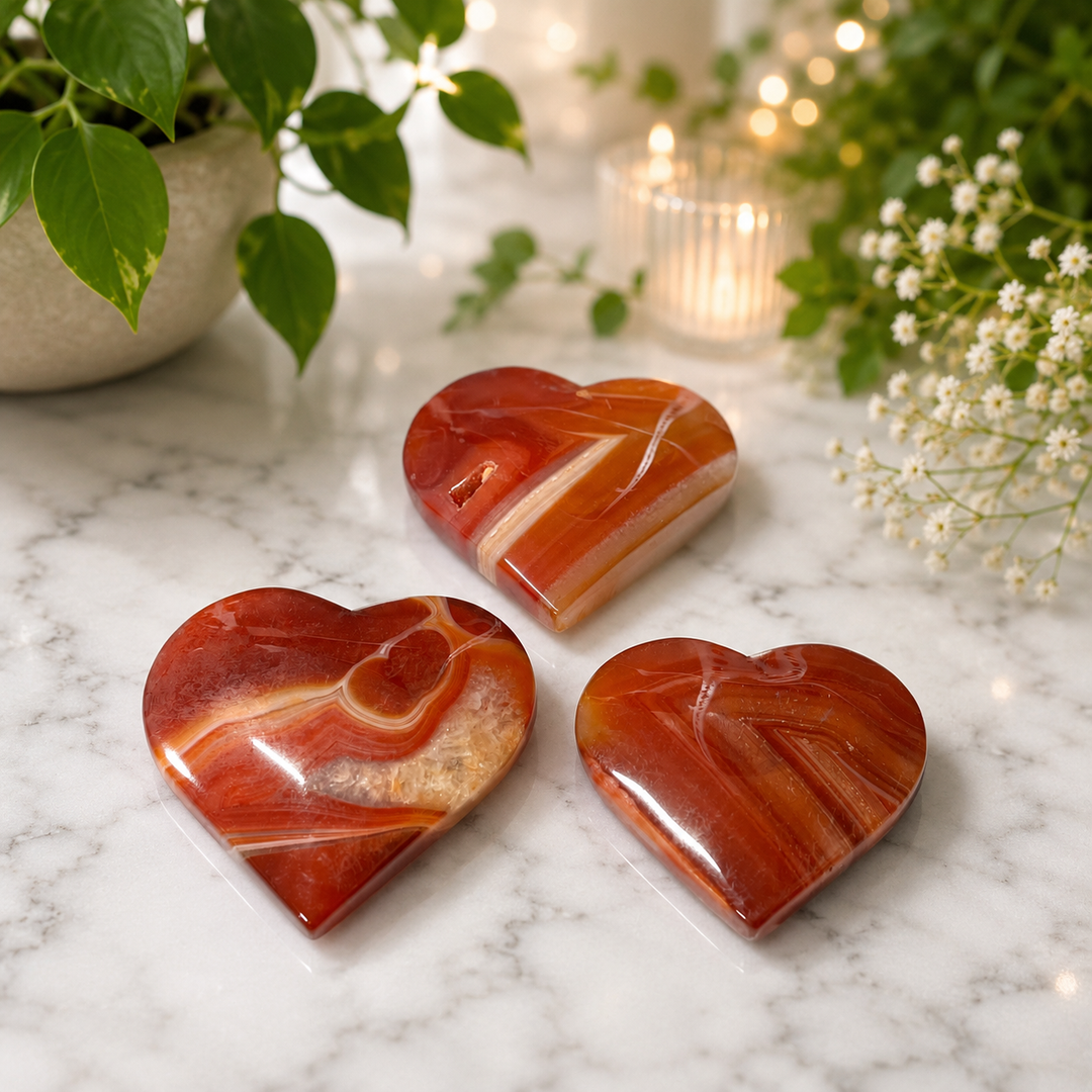 Heart Sardonyx Crystal Carving