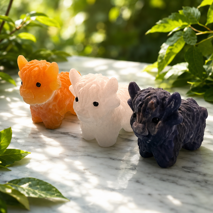 Highland Cow Crystal Carving Assorted | Carpe Diem With Remi
