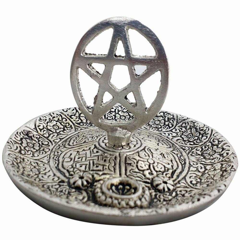 Incense Holder Pentacle Aluminium 11 cm