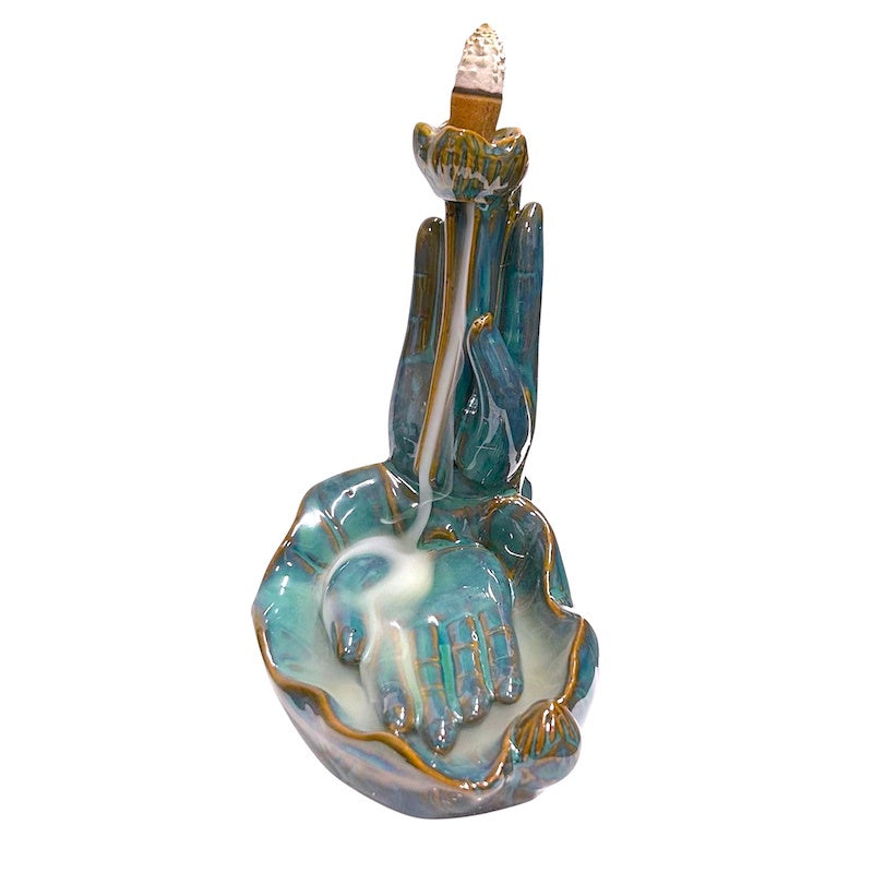 Backflow Burner Lotus Hand Blue Green - Instore Only