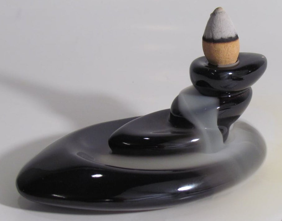 Backflow Burner Rock Stack Ceramic Black - Instore Only