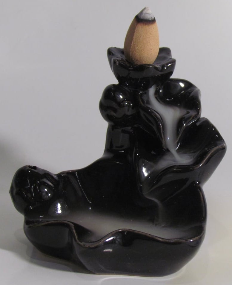 Backflow Burner Leaves Ceramic Black - Instore Only