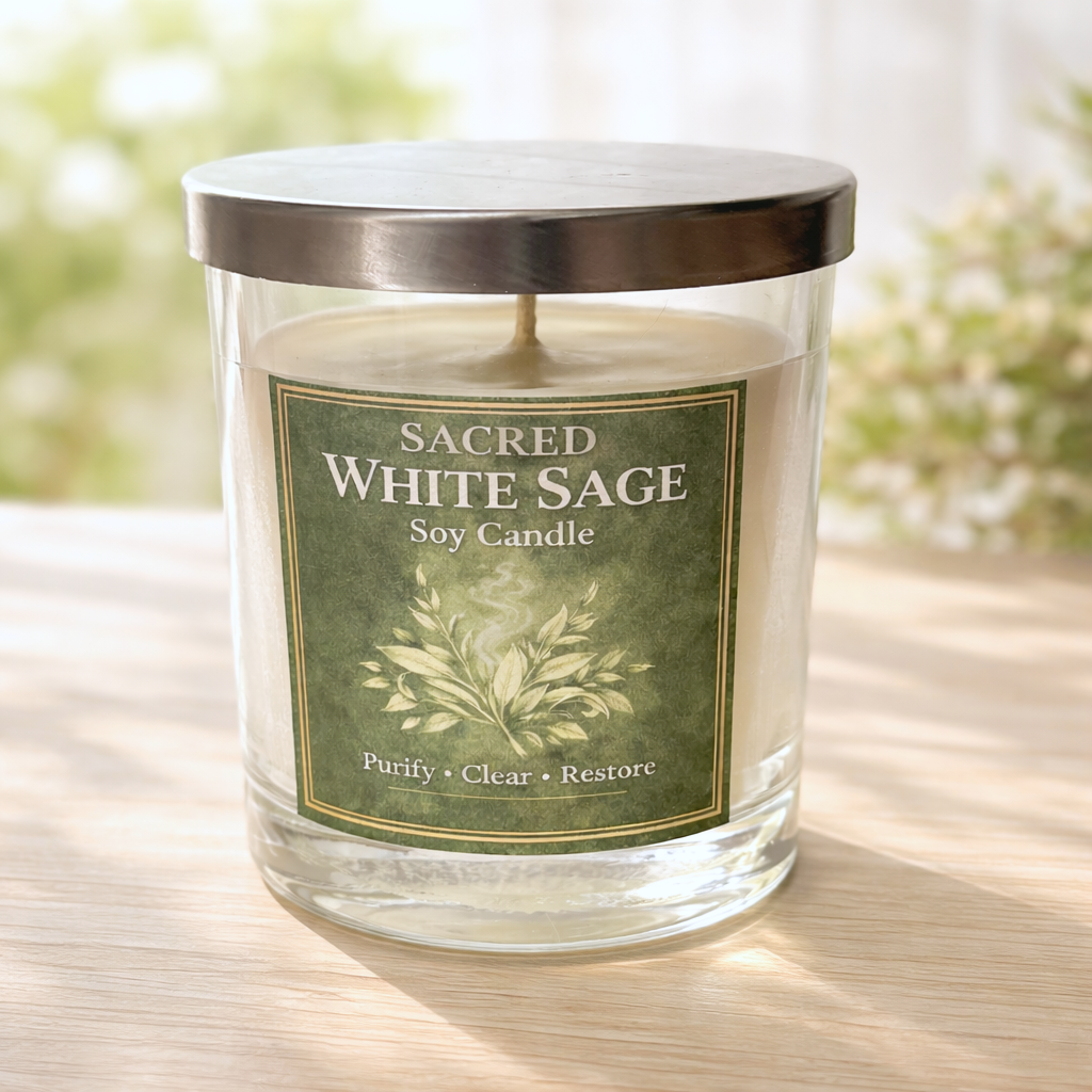 Candle Sacred White Sage Soy Medium
