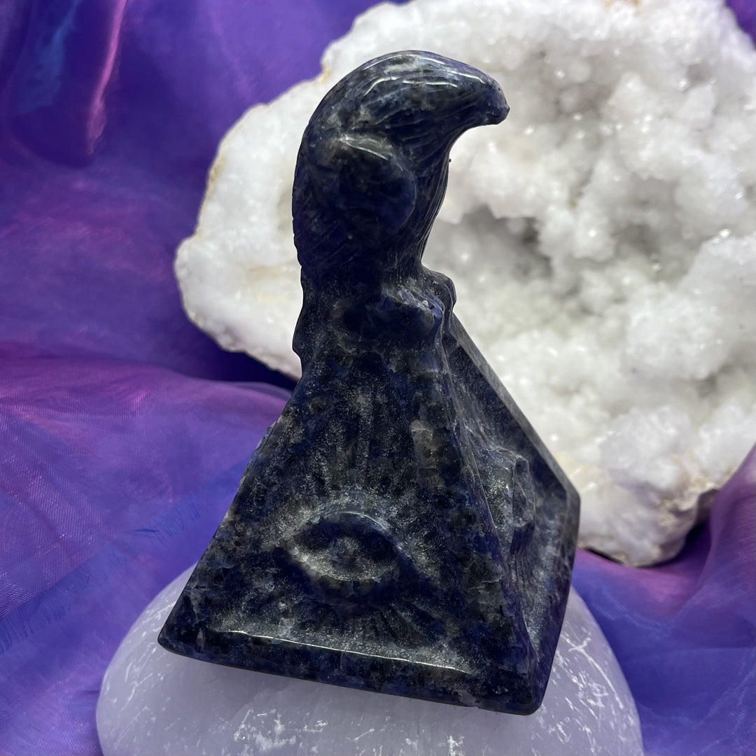 Eagle on Pyramid Golden Calcite 10.2 cm