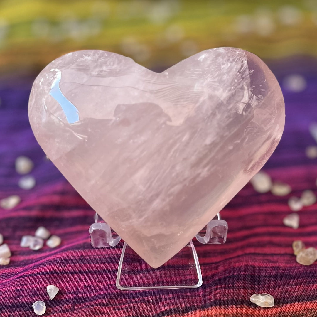 Heart Rose Quartz Puff 7.5 cm