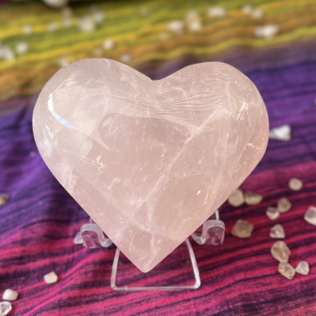 Heart Rose Quartz Puff 7.0 cm