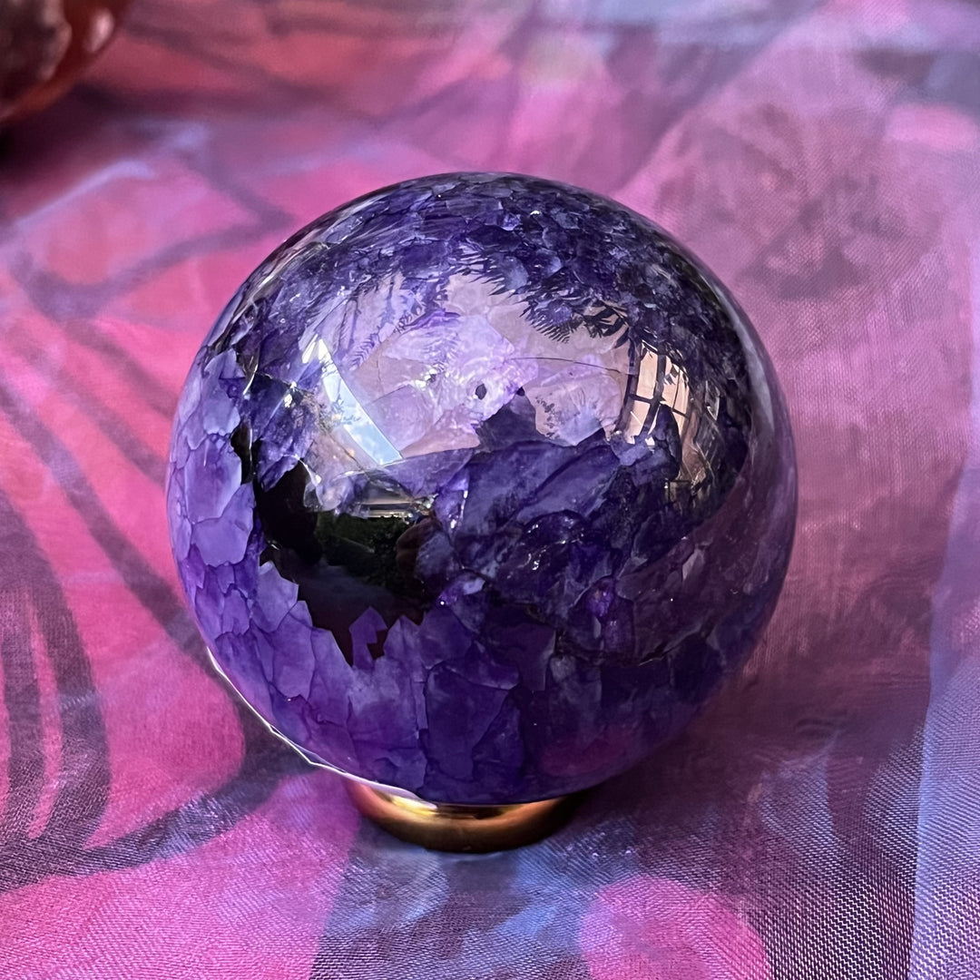 Sphere Agate Druzy Purple