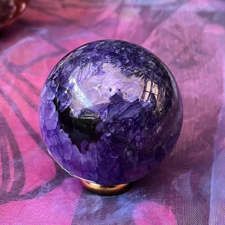 Sphere Agate Druzy Purple