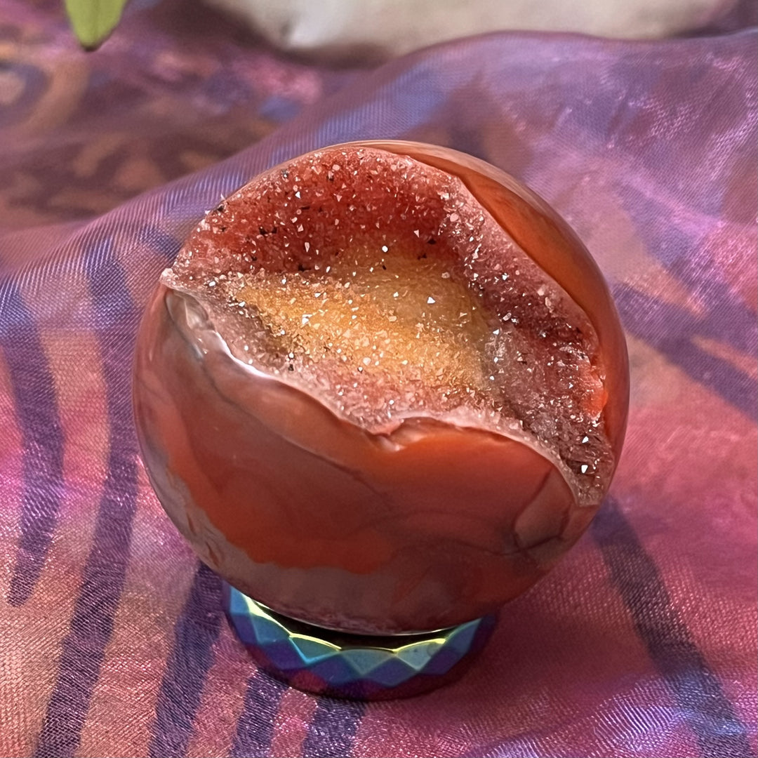 Sphere Carnelian Druzy 4.2 cm
