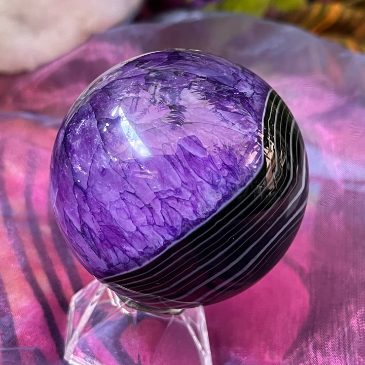 Sphere Agate Druzy Purple