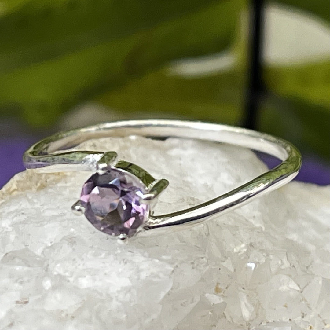 Ring Amethyst Round Facet 0.5 cm