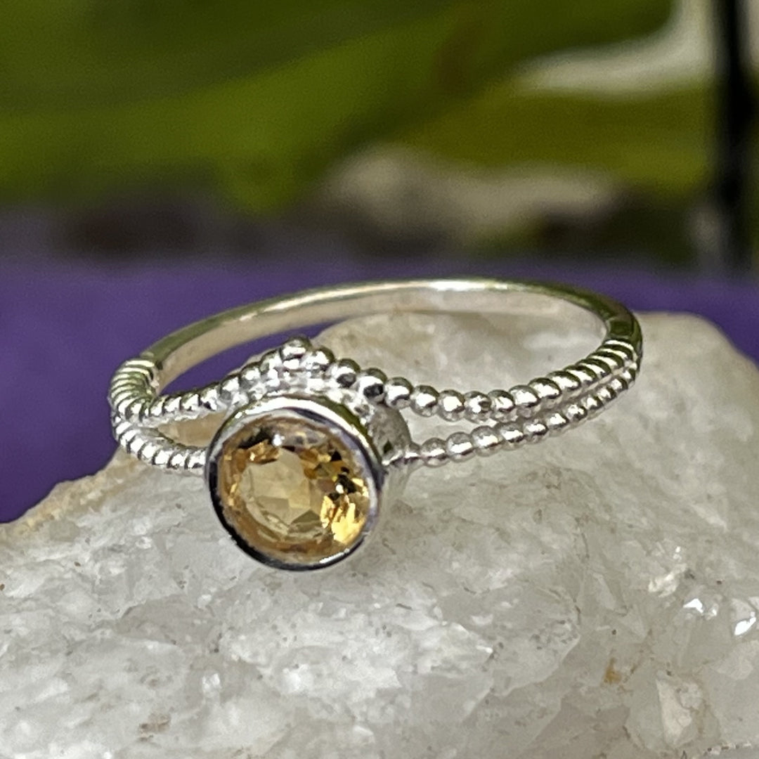 Ring Citrine Round Facet