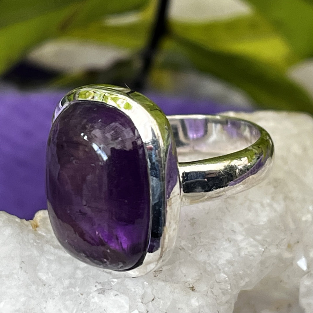 Ring Amethyst Rectangle 1.5 cm